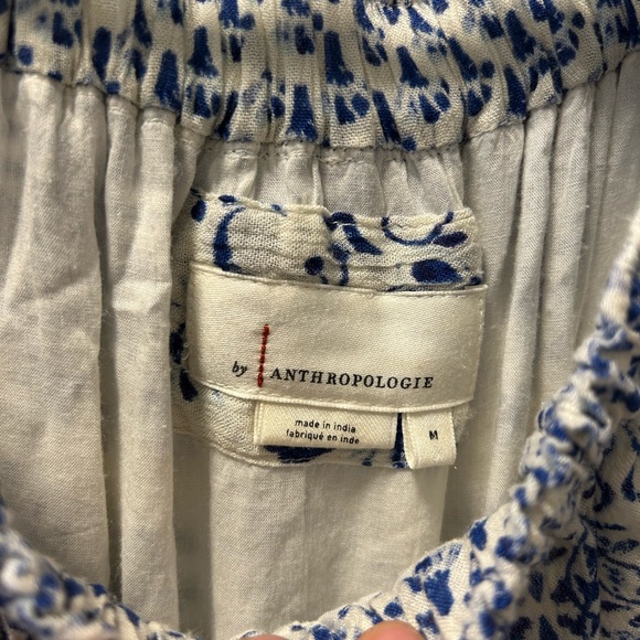 Anthropologie Blue and White romper size medium. - Picture 3 of 7